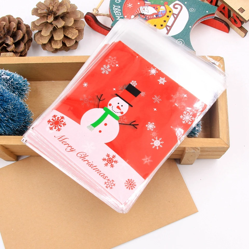 20p Red snowman 1 комплект с Рождеством Подарочные наборы конфет олень и Санта Клаус гостей упаковочные подарочные коробки мешок бумажные соломинки для напитков дети подарок декор - Цвет: 20p Red snowman