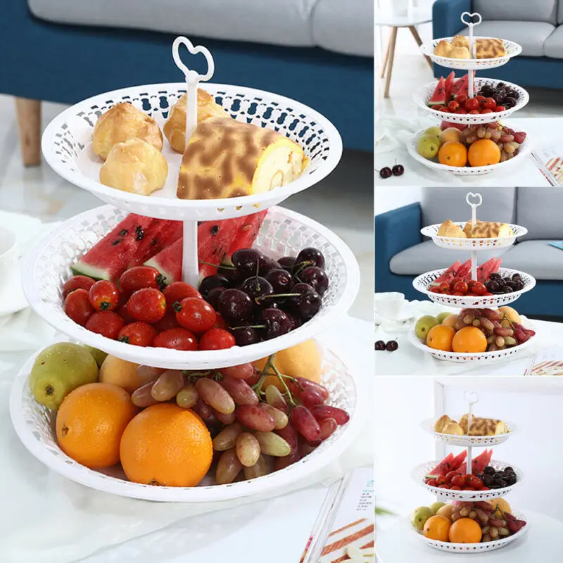 

3 Tier Cake Plate Stand Heart Handle Fitting Hardware Rod Plate Wedding Party