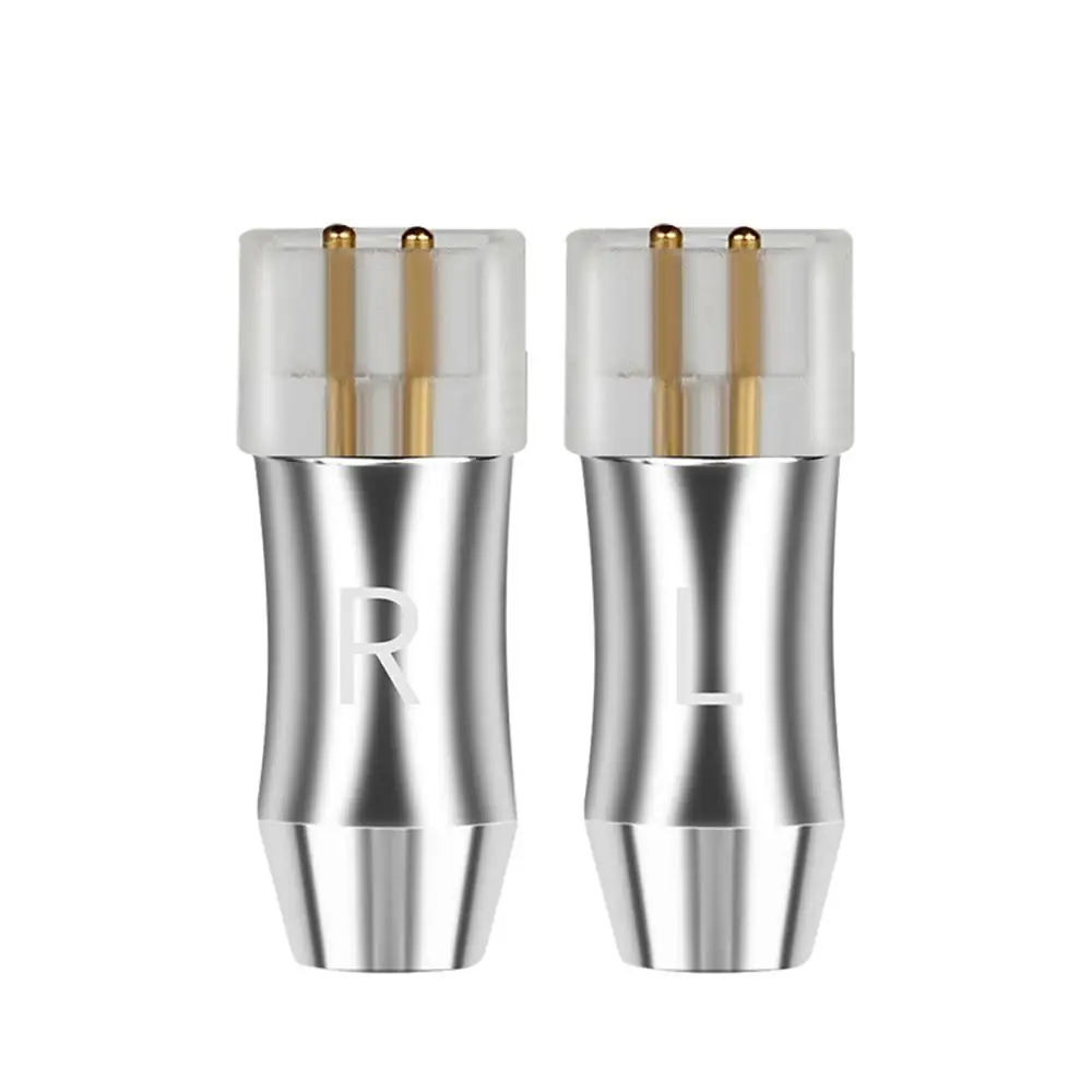 QYFANG 0,78 мм наушники шпильки металлический адаптер алюминиевый сплав штекер аудио разъем провода разъем для UE18PRO UE18 UE11PRO UE7PRO гарнитура - Цвет: Silver