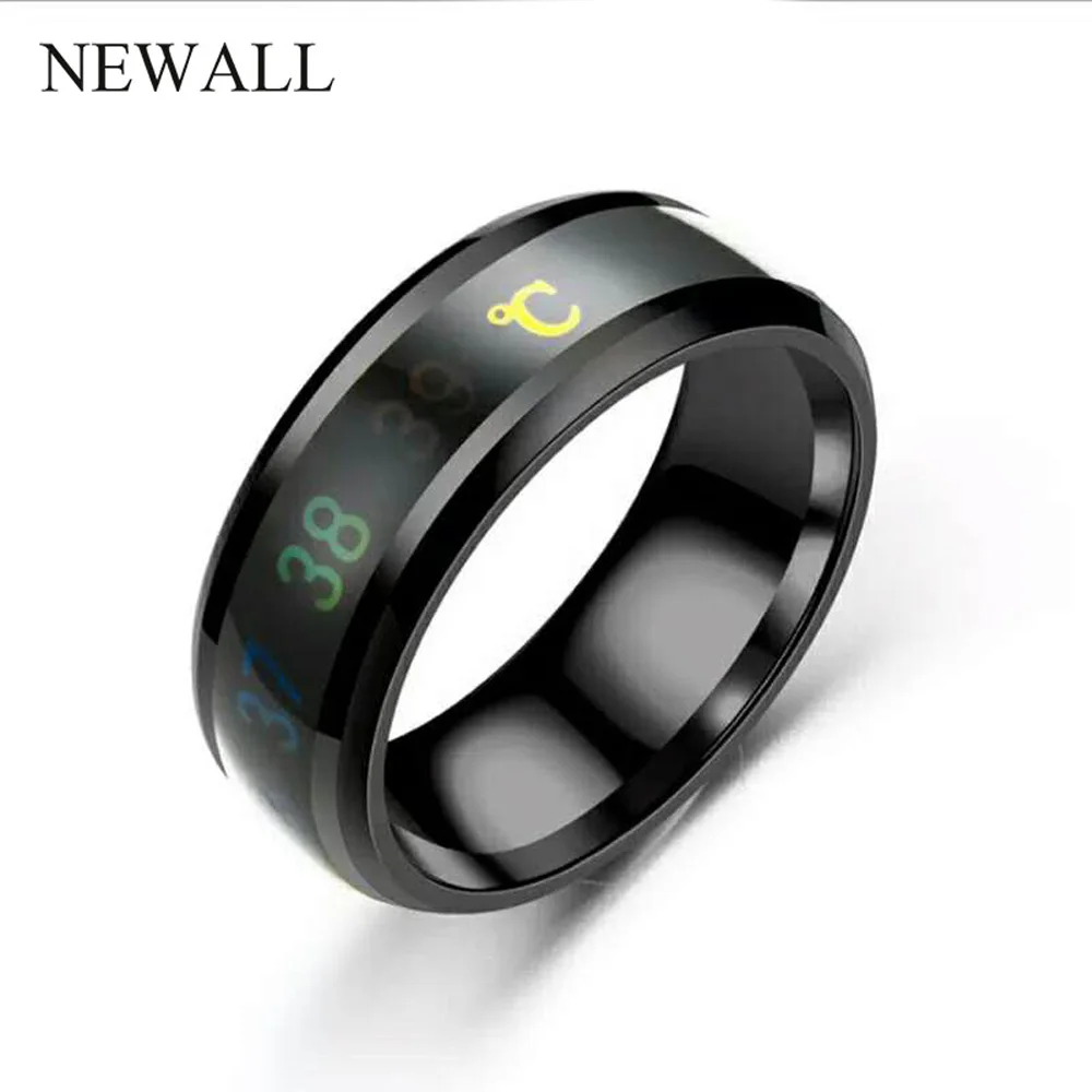 Модное умное Температурное измерительное кольцо из нержавеющей стали простое