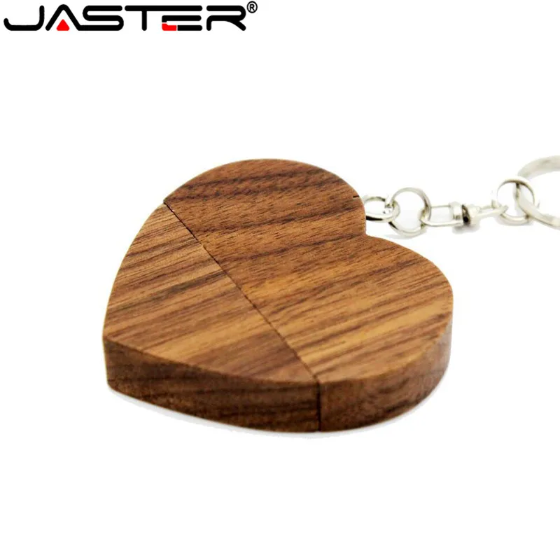 JASTER USB 2 0 (бесплатный логотип на заказ) деревянный Любовь Сердце флэш накопитель