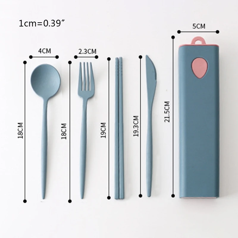 Tableware Set Travel Camping Portable Cutlery Fork Chopstick Spoon Creative Wheat Knife Chopsticks Dropship | Дом и сад