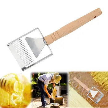 

1Pc Beekeeping Equipment Uncapping Scraper Honey Honeycomb Scraper Wooden Handle Tool Uncapping Fork Beekeeping