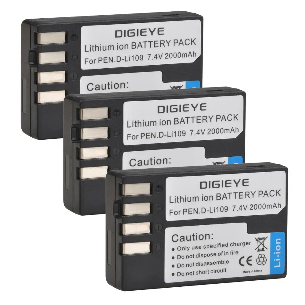 2000Mah D-Li109 D Li109 Dli109 Ricaricabile Batteria Per Pentax K-70 K70 K-50 K50 K-30 K30 K-S1 Ks1 K-S2 Ks2 K-R Macchina Fotografica Digitale