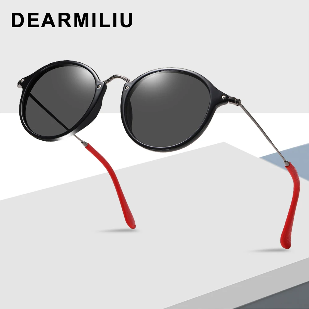 DEARMILIU новые модные солнцезащитные очки для женщин Поляризованные солнцезащитные очки UV400 линзы классические круглые мужские очки в оправе