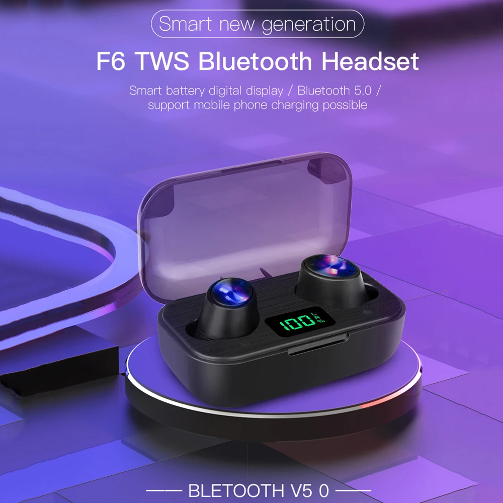 Новейший F6 TWS 5 0 Bluetooth наушники беспроводные Ipx4 HIFI 8D Super Bass стерео гарнитура