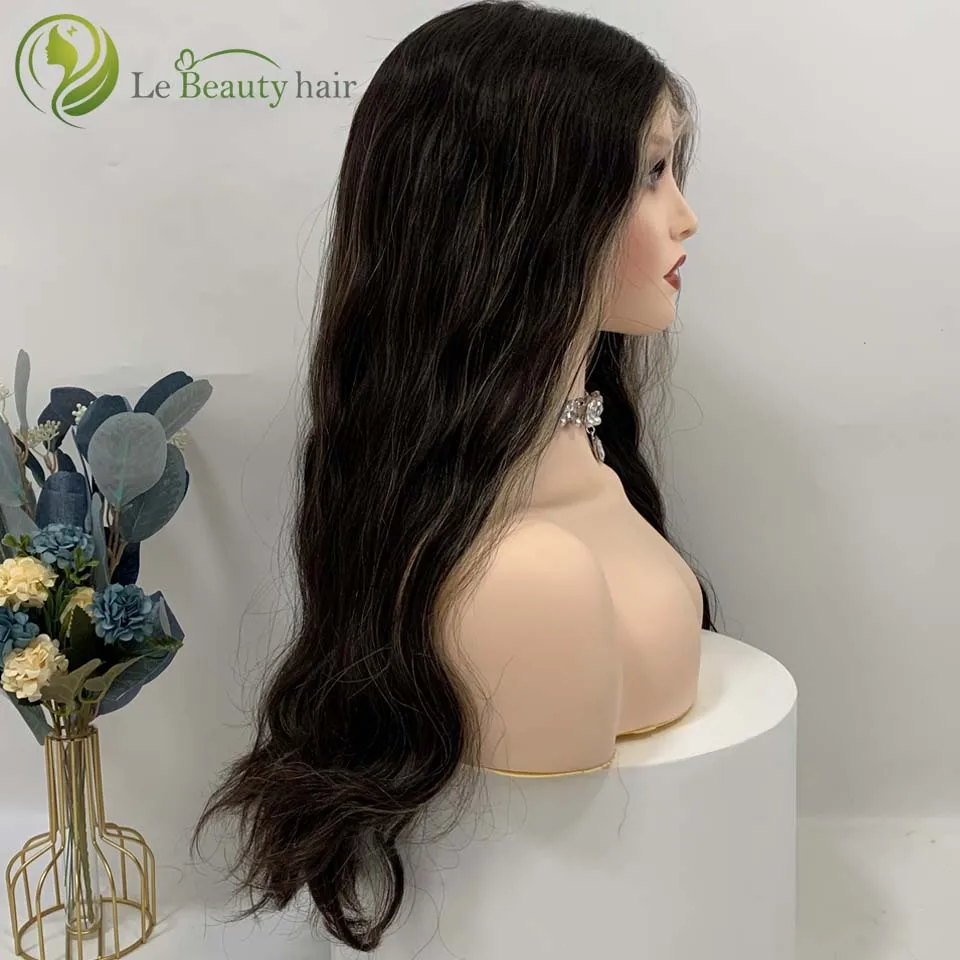 Lebeautyhair European Jewish Wigs Kosher Wig Wave Natural Color With Highlights On The Front Lace Top Wig human hair wigs
