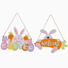 

Easter Decoration Wooden Letter Card Pendant Pendant Easter Bunny Pendant Pendant DIY Wood Craft Ornaments for Kids Gift