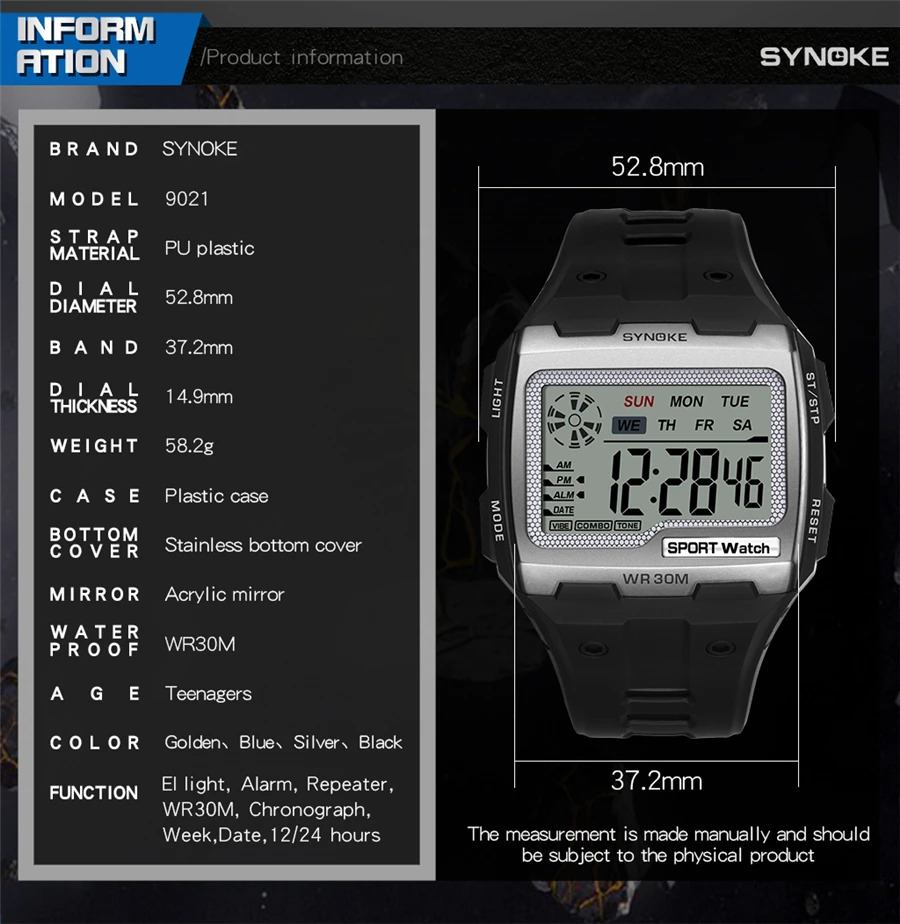 Men's Digital Watch Men Sports Wristwatch LED Dual Time Pedometer Alarm Clock 50M Waterproof Military Watches Relogios Masculino