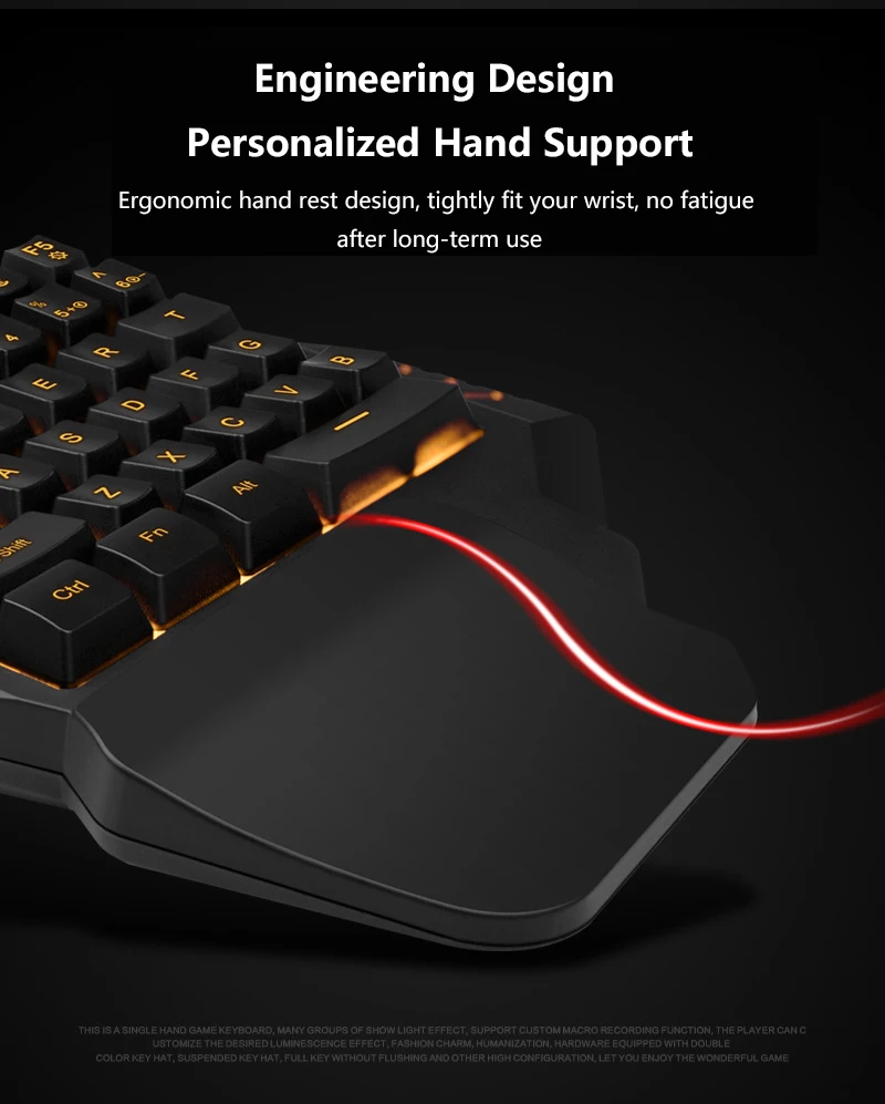 Клавиатура G30 с одной рукой для игр PUBG разноцветная подсветка подсветки не