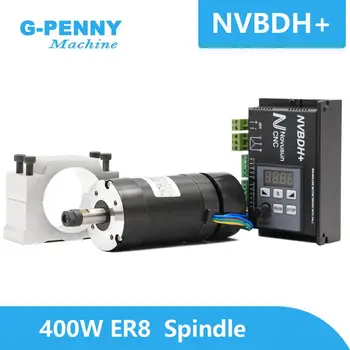

400w ER8 55mm CNC Air Cooled Spindle motor NVBDH+ brushless DC motor, no brush motor drive spindle motor With Hall LCD Panel