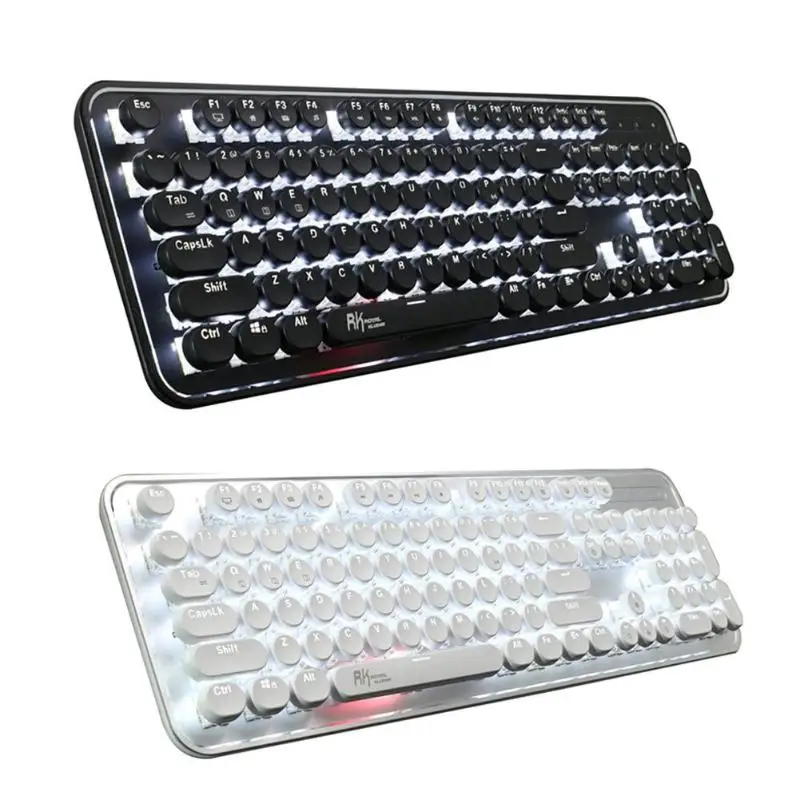 

RK960 104 Keys Gaming Mechanical Keyboard Dual Mode Brown Switch USB Wired Bluetooth Backlight Computer Keypad for Tablet Phone