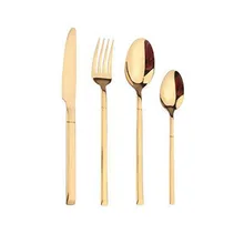  Gold Tableware Set Mirror Silverware Set 18/10 Stainless Steel Cutlery Kitchen Knife Spoon Flatware Western Dinnerware Set 