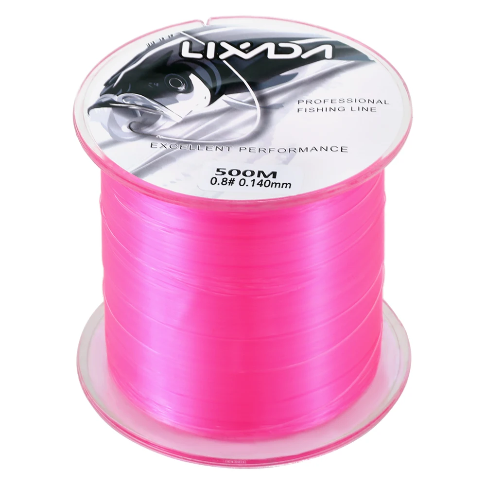 Lixada 0,8-8,0 500 м нейлоновая рыболовная леска прочная Мононить морское рыболовство на волнах - Цвет: Pink