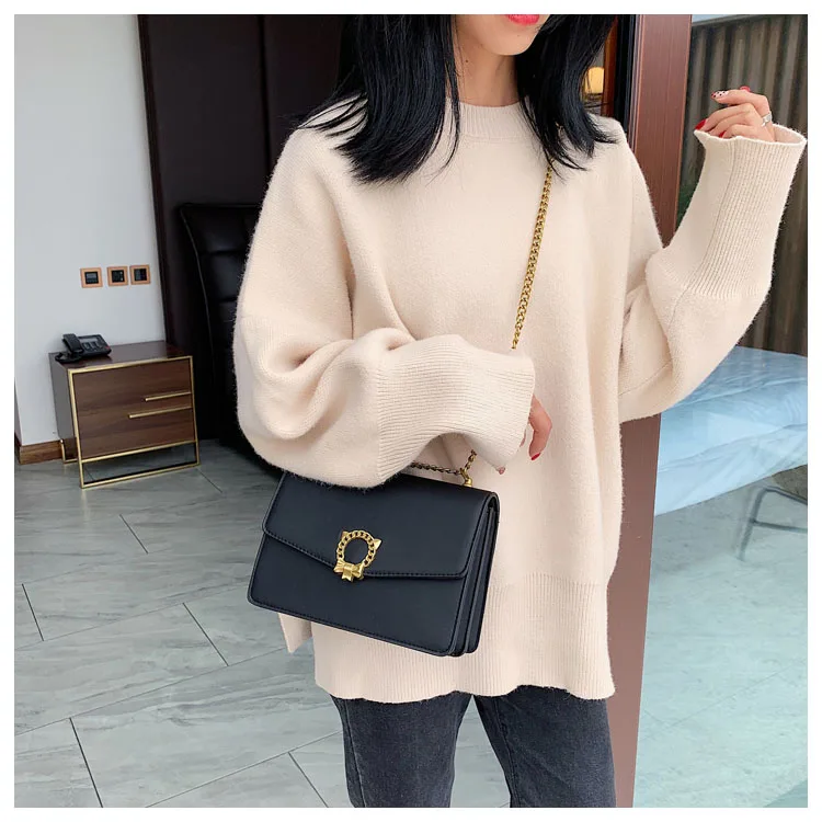 Women designer Messenger Handbag Lock Cover Crossbody Cat Print Bow Shoulder bags Girls chains flap Hasp Clutch bolsos mujer bag