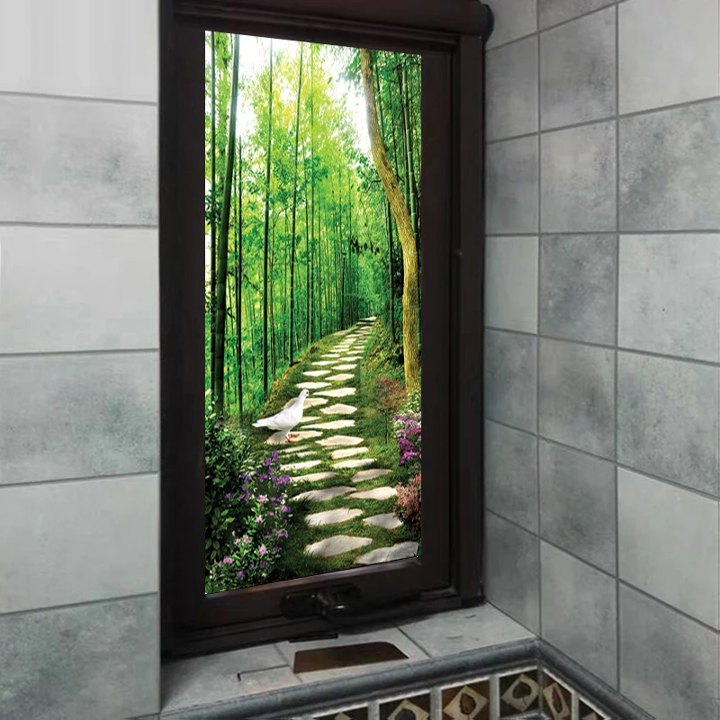 Изготовление размеров под заказ Windows Стекло пленка двери Стикеры s бамбуковая 3D