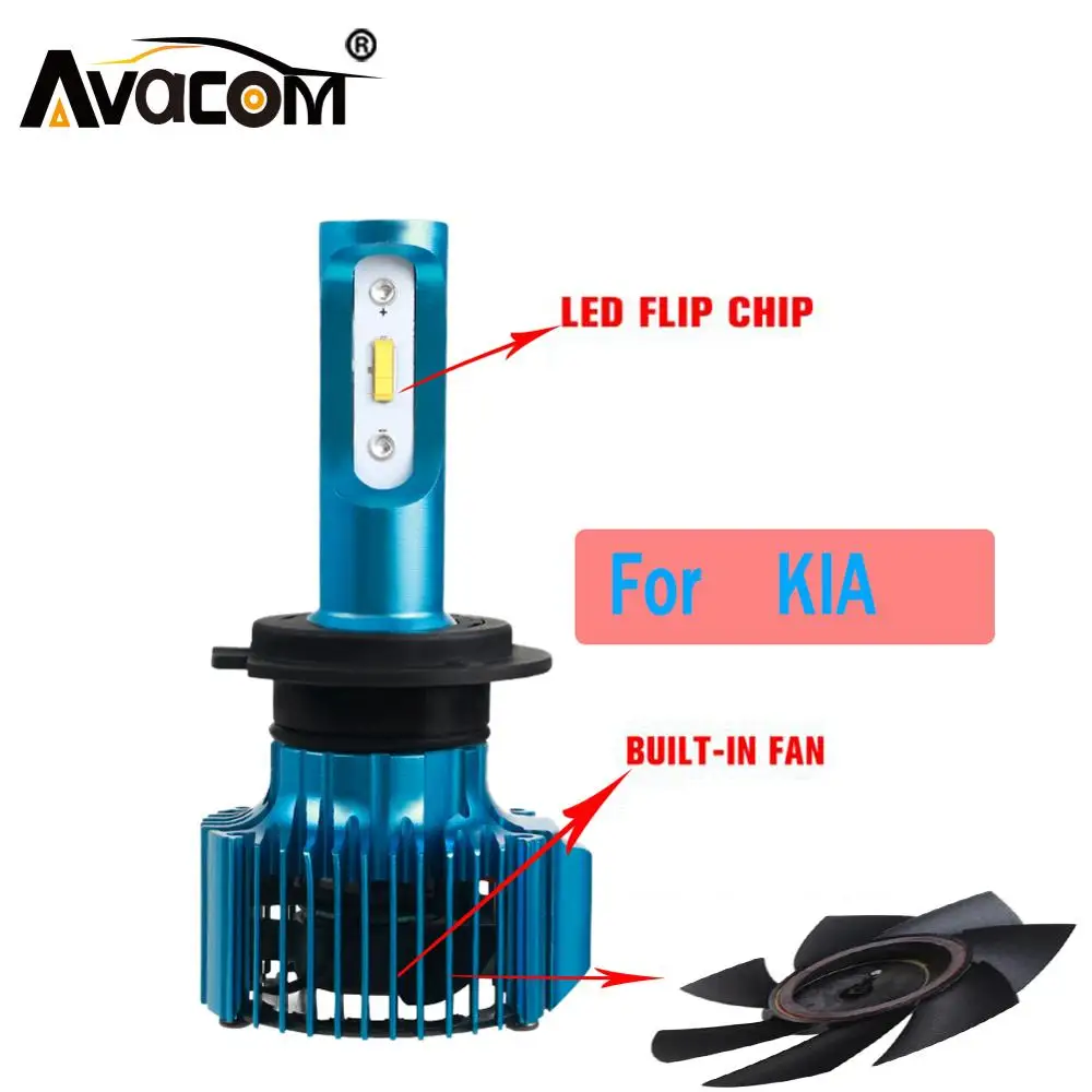 Avacom H4 светодиодный H7 H11 H8 HB4 H1 H3 HB3 автомобильные лампы для фар машины 15000лм 12 В мини размер светодиодный светильник для KIA Rio/Ceed/Amanti/Sportage