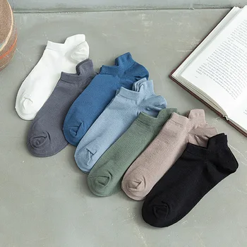

Simple Design Solid Invisible Socks Men Cotton Casual Breathable Comfortable Short Socks Men Sweat Absorption Cheaper Weekly Sox