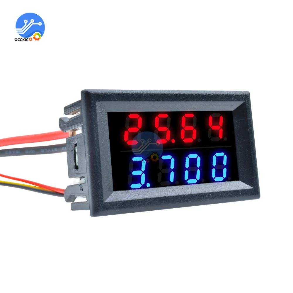 DC 100V 200V 10a 0.28 Mini voltmetro digale amperometro 4 B 5 fili tensione misuratore di