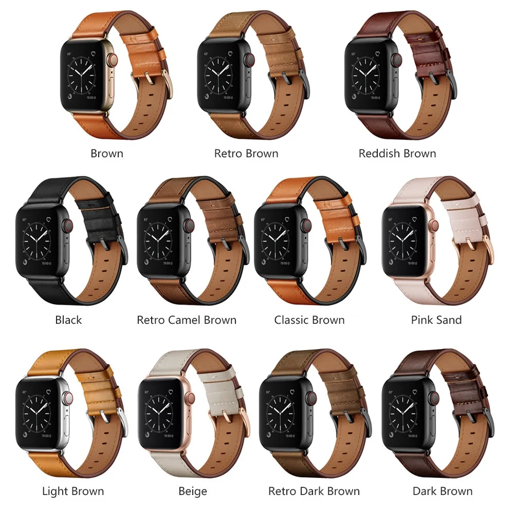 Кожаный ремешок для часов correa для iwatch, 5 ремешков, браслет для apple watch, серия 5, 4, 3, 2 ремешка, 38, 40, 42, 44 мм, ремешок для браслета