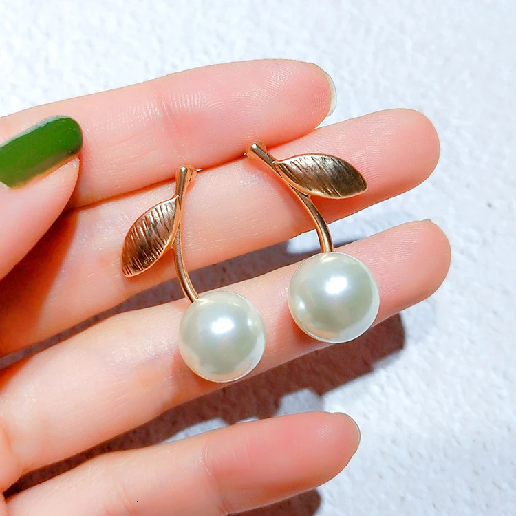 New Korean Gold Metal Line Twisted Hollow Out Big Pearl Long Earrings for Women Girl Wedding Party Gift - Окраска металла: B