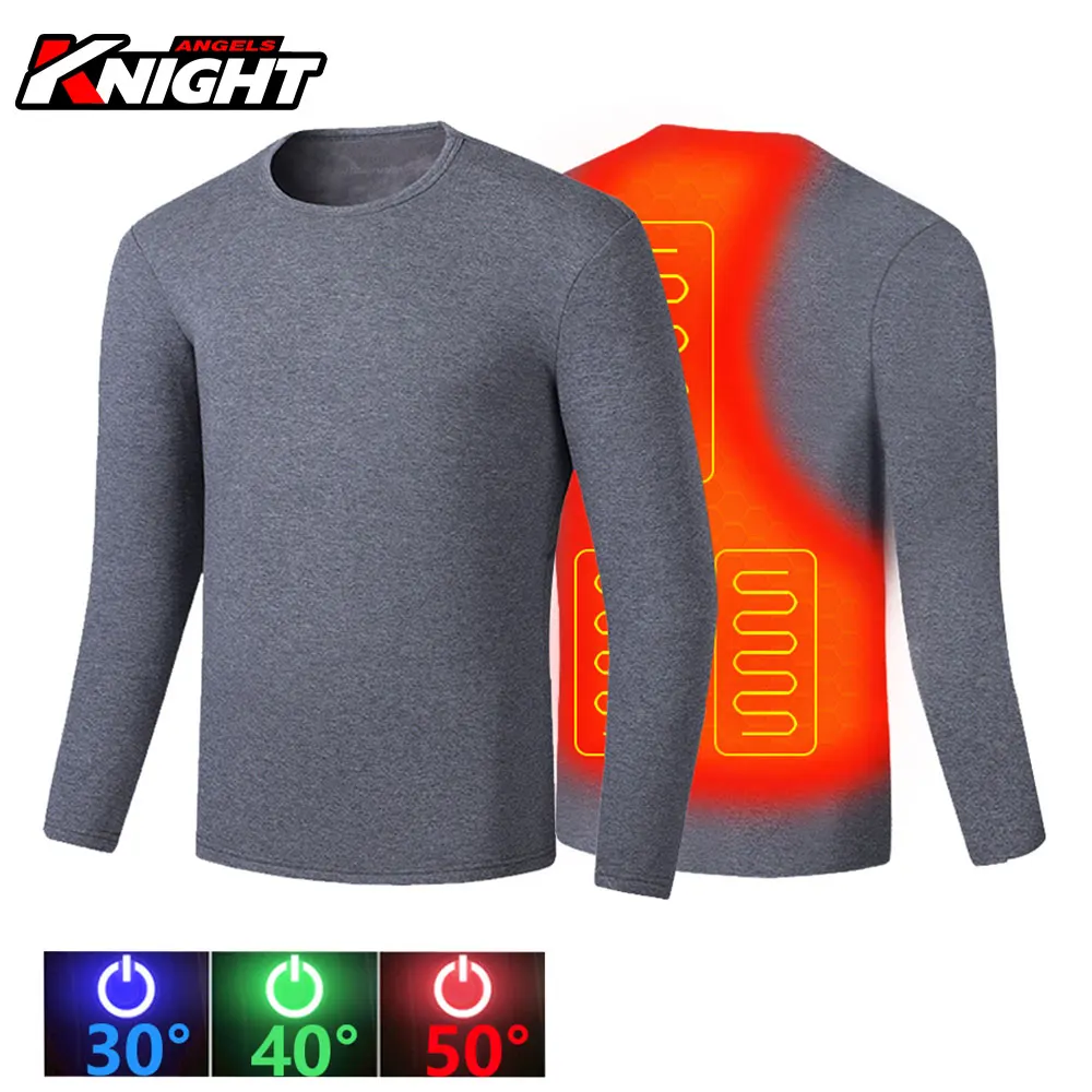 

Мужская мотоциклетная куртка с USB-подогревом, зимнее нижнее белье с электрическим подогревом, комплект из топа, термокуртка для езды на мотоцикле, костюм с рубашкой, сохраняет тепло