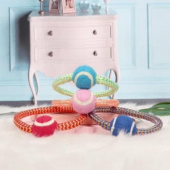 

Dog Toy Molar Pedigree O Cotton Rope and Ball Toy Pet Bite Interactive Discipline Supplies