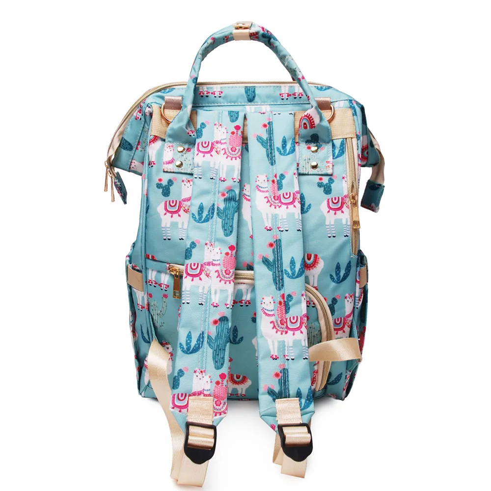 Llama Backpack Wholesale Blanks Large Capacity Diaper Backpack Freshness Alpaca Mummy Baby Care Nappy Bag DOM1061276