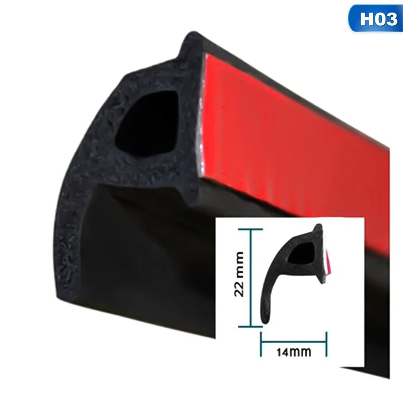 Car Door Seal Strip Big D Small D Z P Type Waterproof Trim Sound Insulation Soundproof Weatherstrip EPDM Auto Rubber Seal Strips - Цвет: H03