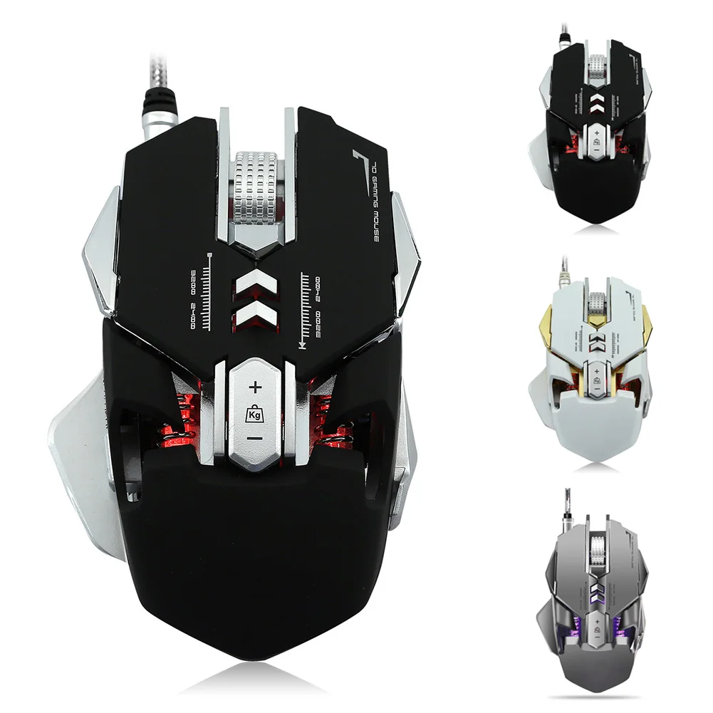 Проводная RGB игровая Мышь 7/9/11 программируемых кнопок пригодятся для 3200 Точек на дюйм регулируемый оптическая Мышь эргономичный Мышь с кнопка для стрельбы