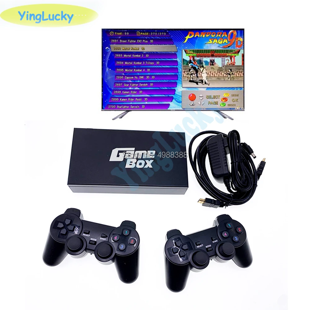 ジョイスティックパンドラボックス 2700 で 9d 1 ボードゲームパッド 2 プレーヤーケーブルとワイヤレスゲームパッドゲームジョイパッド Usb 接続 3d 鉄拳 Joysticks Aliexpress