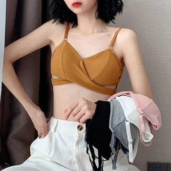 

2020 New Sexy Triangle Cup Thin Section Back Girl Bra Underwear Gathering Lingerie Sexy Triangle Cup Thin Section Back Girl Bra