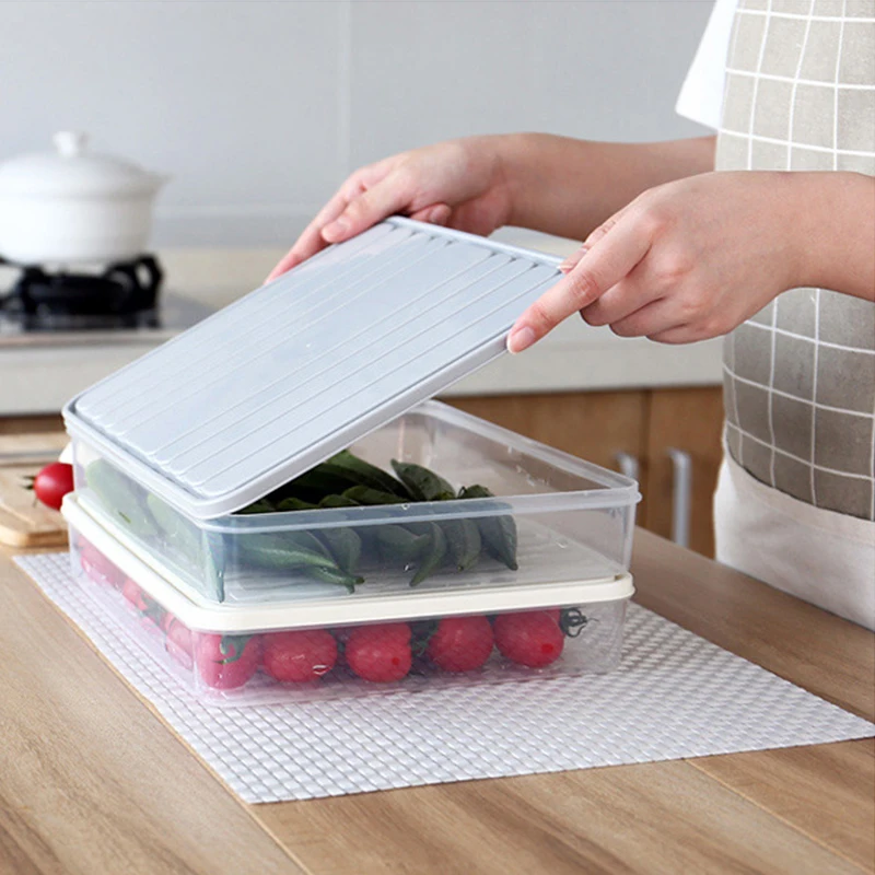 Food Storage Containers Freezer Container Plastic Food Storage Flour Freezing Box Leavening Pizza Cereals Box Food Storage Boats