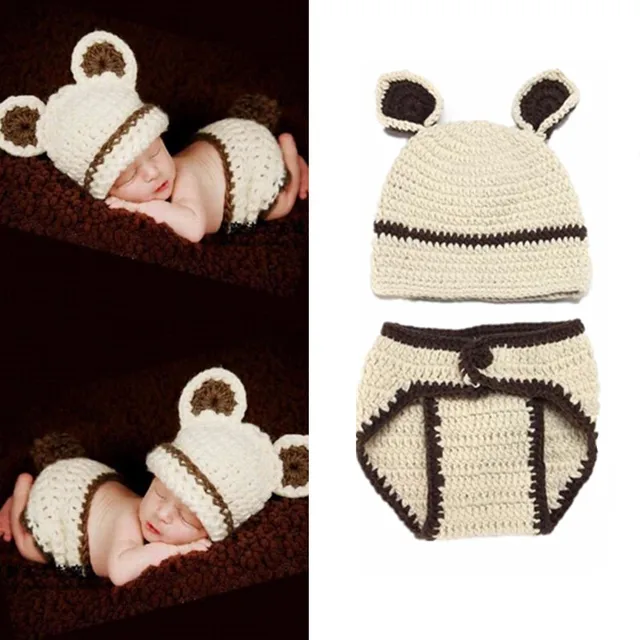 10 Types  Animal Shape Newborn Photo Costume Crochet Knitted Cute Baby Photography Props Accessories Type D