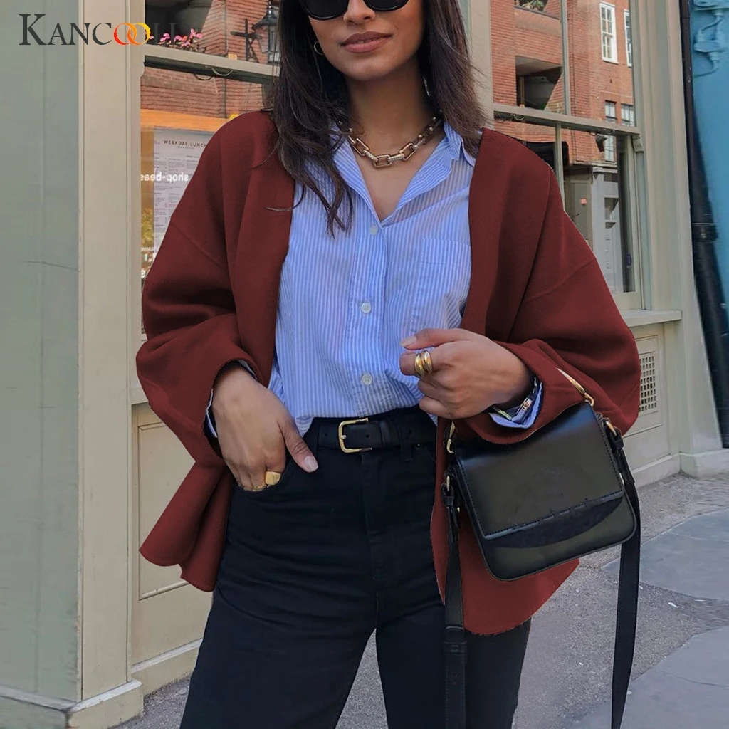 

KANCOOLD coats Women Fashion Solid Long Sleeve Tops Cardigan Sweatshirt Outercoat Casual new coats and jackets women 2019AUG13