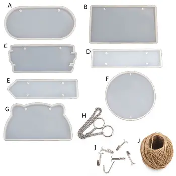 

Handmade Clear Silicone Indicator Signs Welcomes Card Epoxy Resin Mold DIY Door Number Plate Resin Mold Art Crafts Tools