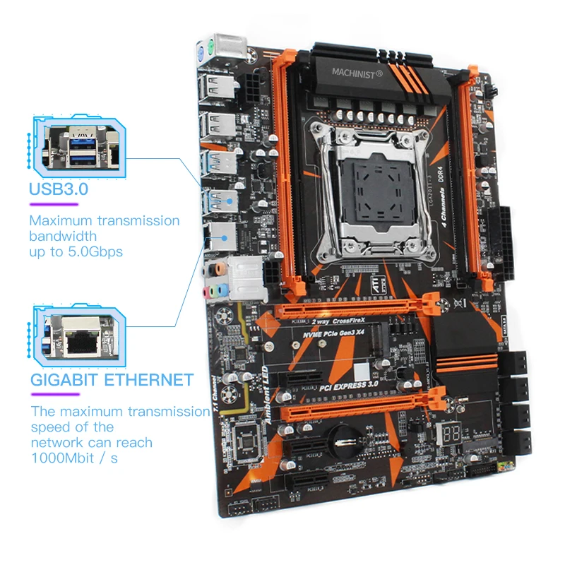 Материнская плата X99 Turbo LGA 2011 3 с поддержкой DDR4 RAM Xeon E5 V3 V4 процессор