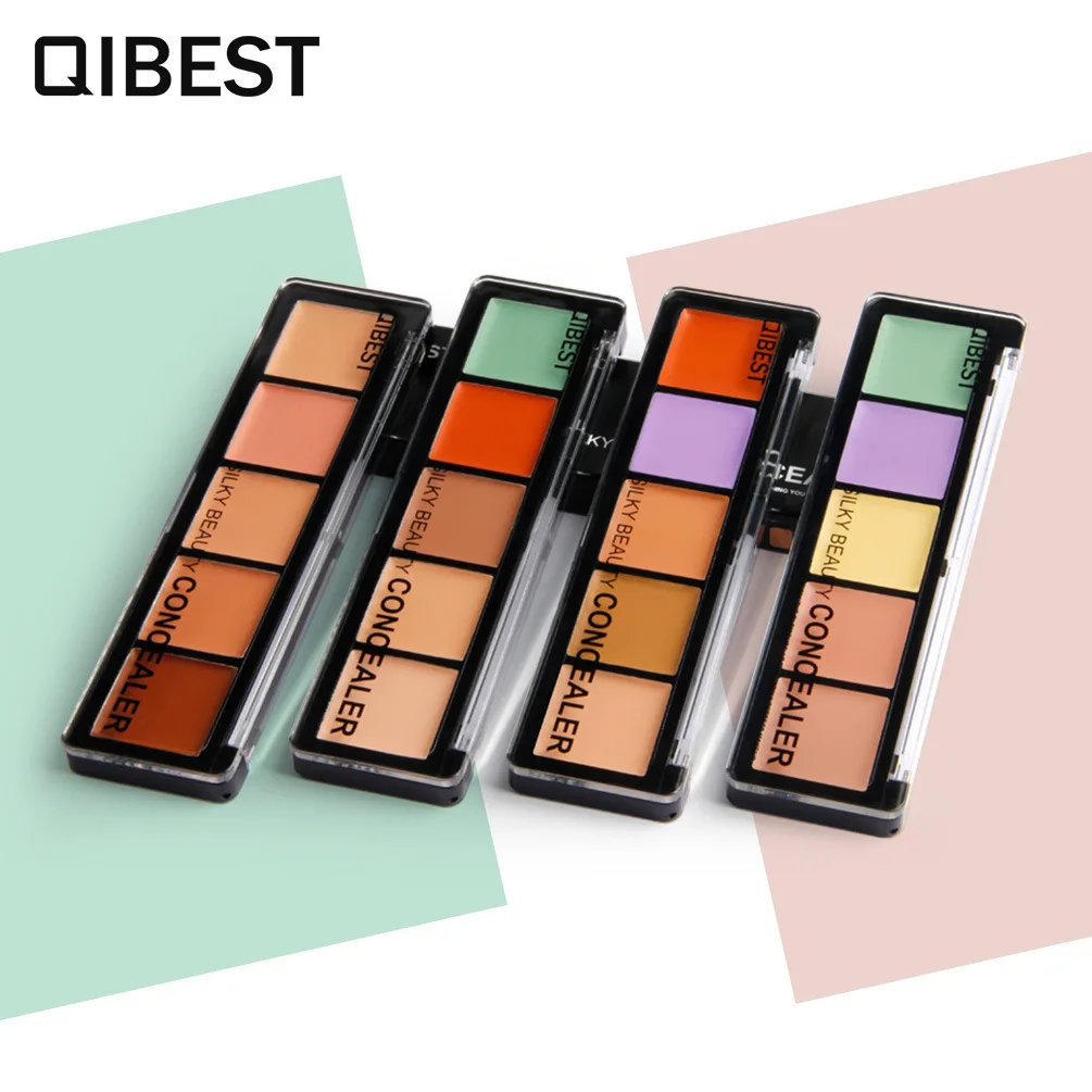 

qibest 5 Color Concealer xiu rong gao Lightening Nourishing Modified Cover Acne