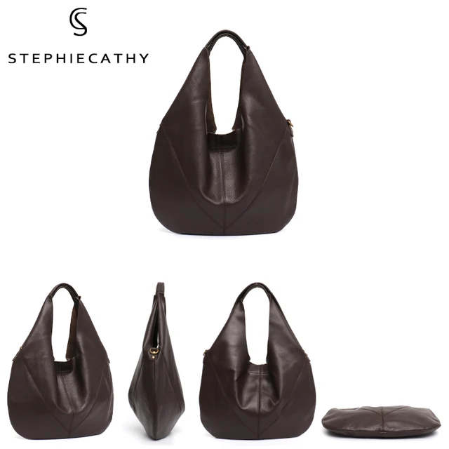 SC Women Luxury Genuine Leather Shoulder Bag 2020 Ladies Real Leather Casual Bucket Large Handbags Vintage Hobo Female Crossbody 6