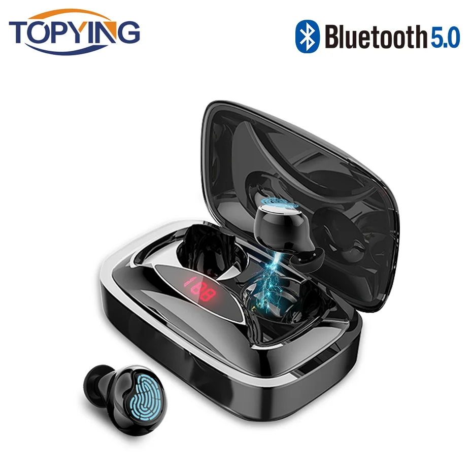 

TOPYING Wireless Bluetooth Headphone V4.2 Sports Mini Earphone Bluetooth Headset Earbud with Microphone with 2000mAh LED display