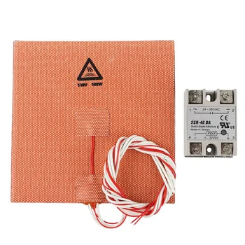 

150X150Mm Silicone Heater 3D Printer Heater Heatbed Pad 110V 180W with Solid State Relay for 3D Printer Parts