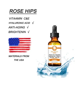 

DR.DAVEY Serum For Face Vitamin C Rose Hips Essence Hyaluronic Acid Whitening Natural Firm Soothing Repair Essence Face Skin