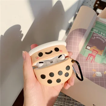 

3D Boba Tea Silicone Case for Apple Airpods 3/2/1 Case Bluetooth earphone protective cover for Air pods Pro Cases soft capa