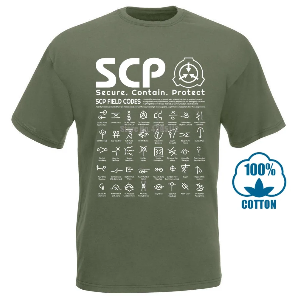 Scp полевые коды футболка прямая от мужчин футболка Лето хлопок повседневные топы с коротким рукавом Футболка Боб Марли футболка Ши 011926 - Цвет: Армейский зеленый