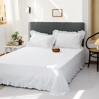 Taie d'oreiller 100% coton Ins, 2 pièces, feuille de Lotus, housse de coussin, princesse fille, dortoir, blanc, à volants, pour dormir, literie, décoration de maison 6