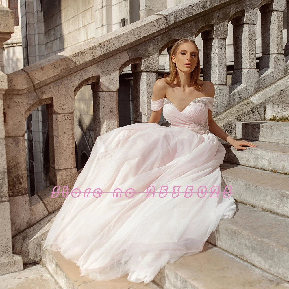 Сделанные на заказ свадебные платья трапециевидной формы Vestiti Da Sposa возлюбленной шеи молнии Плиссированные бисером Кристалл Свадебные платья Casamento