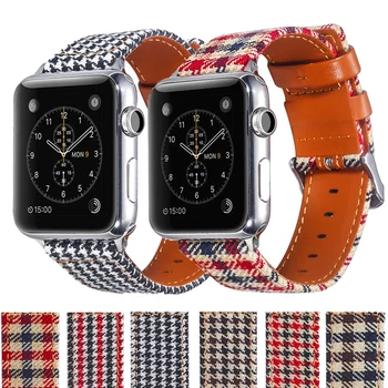 

Fashion Fabric and Leather Material Band for Apple Watch 38mm 42mm for iWatch 40mm 44mm Series 2 3 4 5 Strap Watchband Bracelet