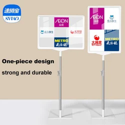Sviao Soporte de publicidad A4 para supermercado, cartel ajustable de Metal de PVC, para exhibición de menú de tienda