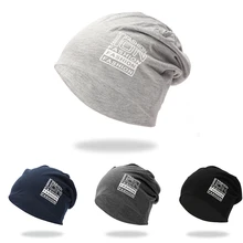 Мужская и женская уличная осенняя и зимняя Холодная Теплая Вязаная хлопковая шапка Bean Hat с надписью головной убор одежда аксессуары