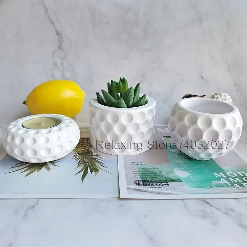 Round Cement Clay Candle Holder Molds Concrete Planter Silicone Flowerpot Container Mold Plaster Candle Cup Epoxy Resin Mould silicone mold flower silicone mould